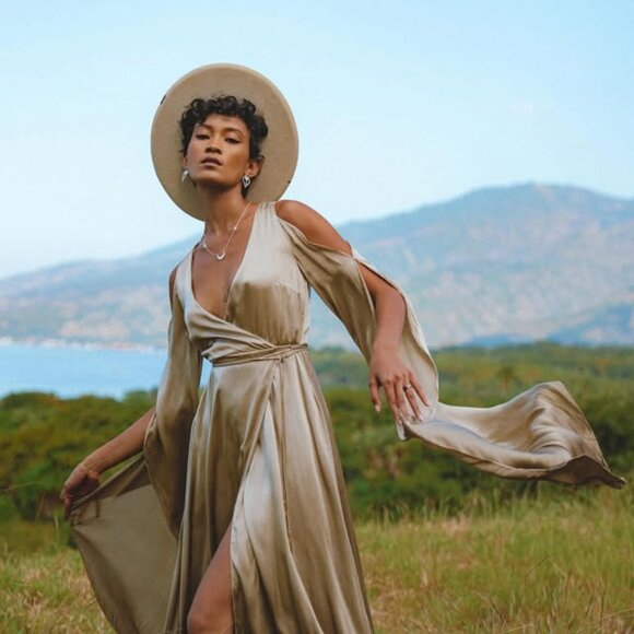 Goddess sacred dress in sage green by AYA Sacred Wear - Picture 3 of 4